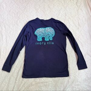 Ivory and Ella navy paisley long sleeve top